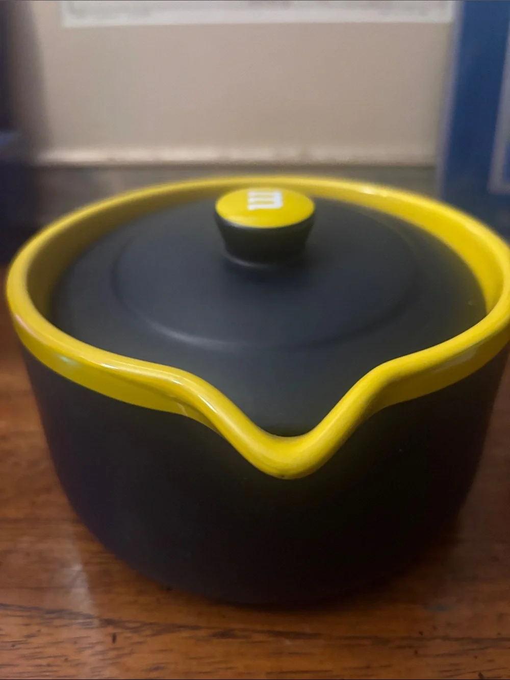 modern M&M's ceramic tea pot new without original box